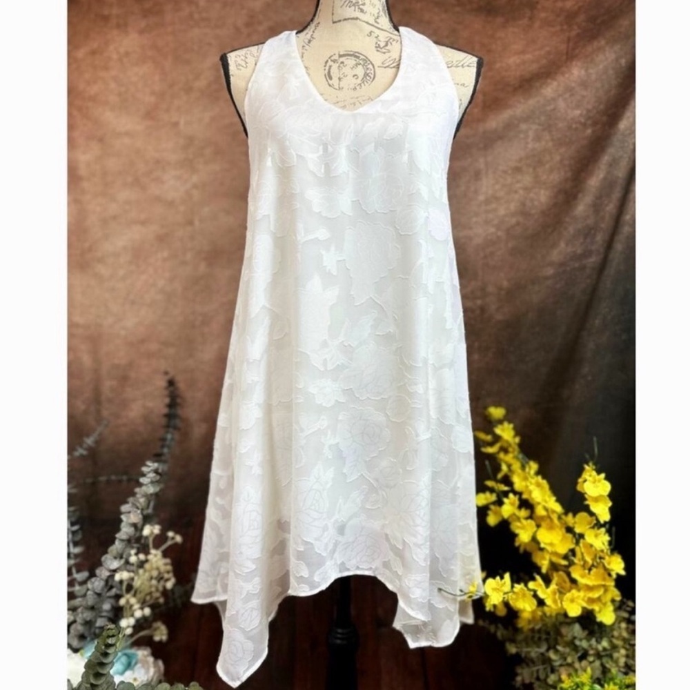 Three eighty two asymmetrical white dress